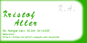 kristof aller business card